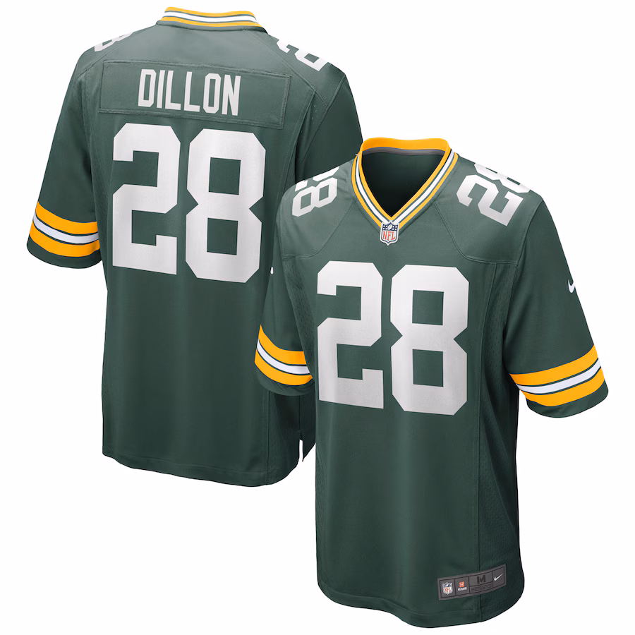 Men's Green Bay Packers AJ Dillon Nike Green Game Jersey - Ujersey