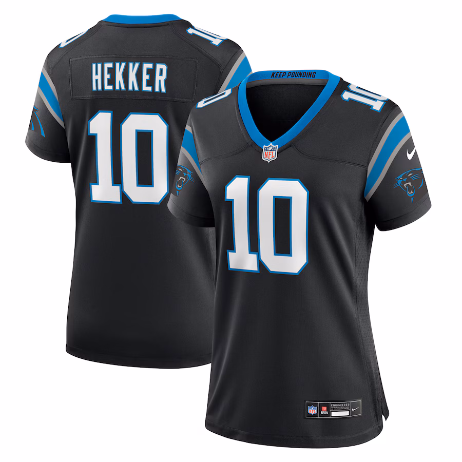 Women's Carolina Panthers Johnny Hekker Nike Black Team Game Jersey - Ujersey