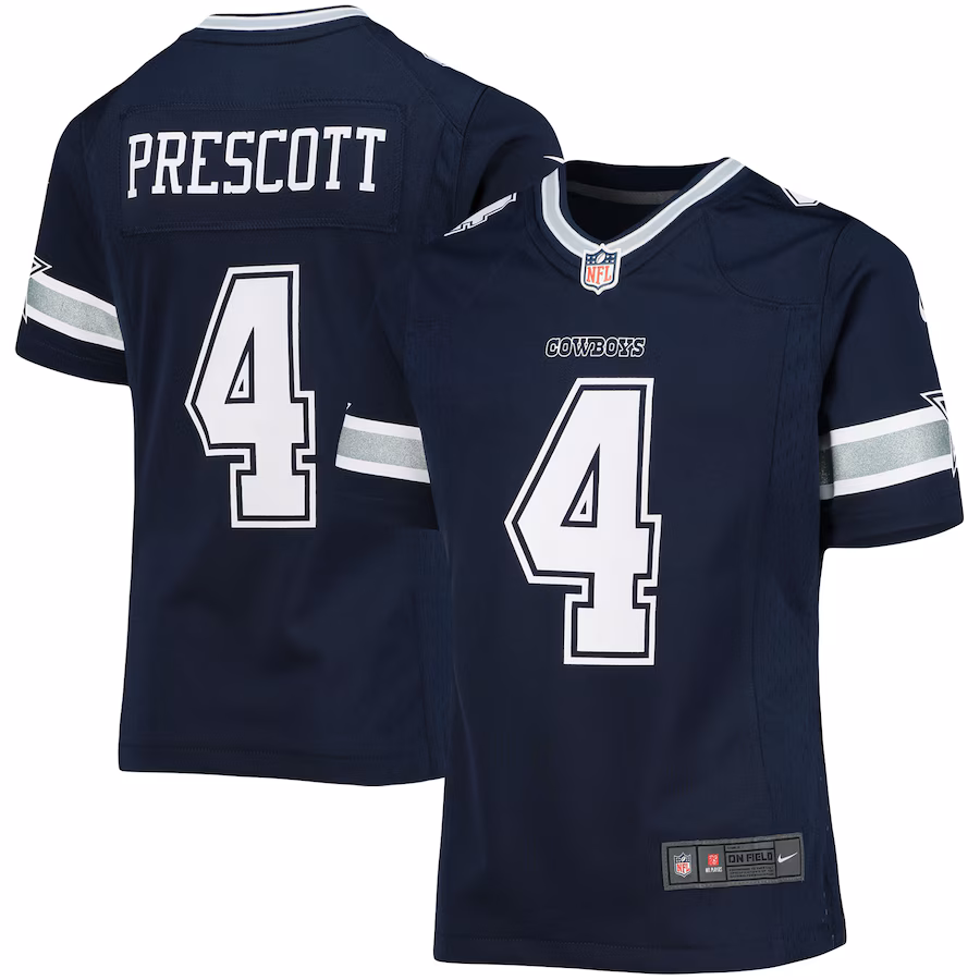 Girls Youth Dallas Cowboys Dak Prescott Nike Navy Team Game Jersey - Ujersey