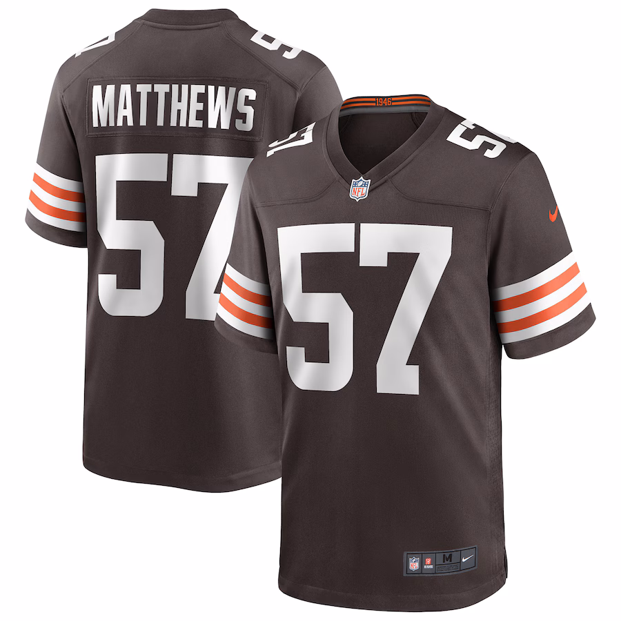 Men's Cleveland Browns Clay Matthews Nike Brown Game Retired Player Jersey - Ujersey
