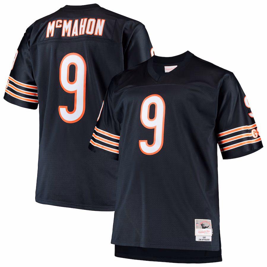 Men's Chicago Bears Jim McMahon Mitchell & Ness Navy Big & Tall 1985 Retired Player Replica Jersey - Ujersey