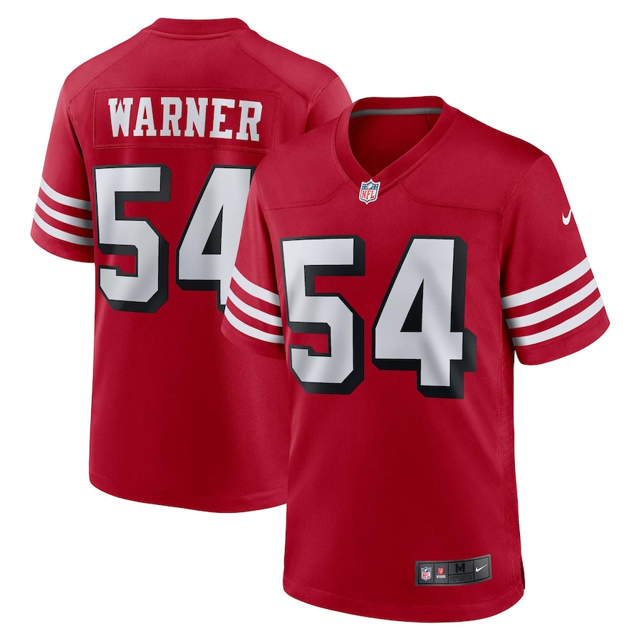 Men's San Francisco 49ers Fred Warner Nike Scarlet Alternate Game Jersey - Ujersey