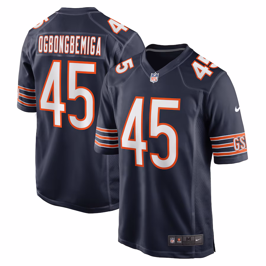 Men's Chicago Bears Amen Ogbongbemiga Nike  Navy  Game Jersey - Ujersey