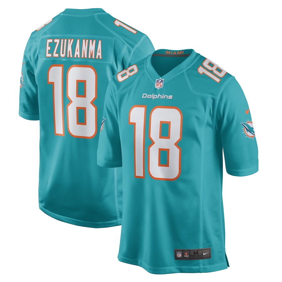 Men's Miami Dolphins Erik Ezukanma Nike Aqua Game Player Jersey - Ujersey