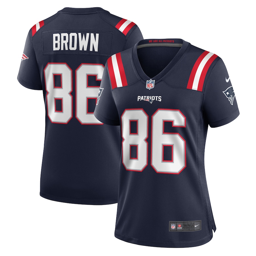 Women's New England Patriots Pharaoh Brown Nike  Navy Team Game Jersey - Ujersey