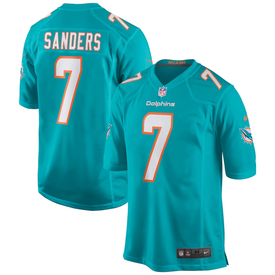Men's Miami Dolphins Jason Sanders Nike Aqua Game Jersey - Ujersey