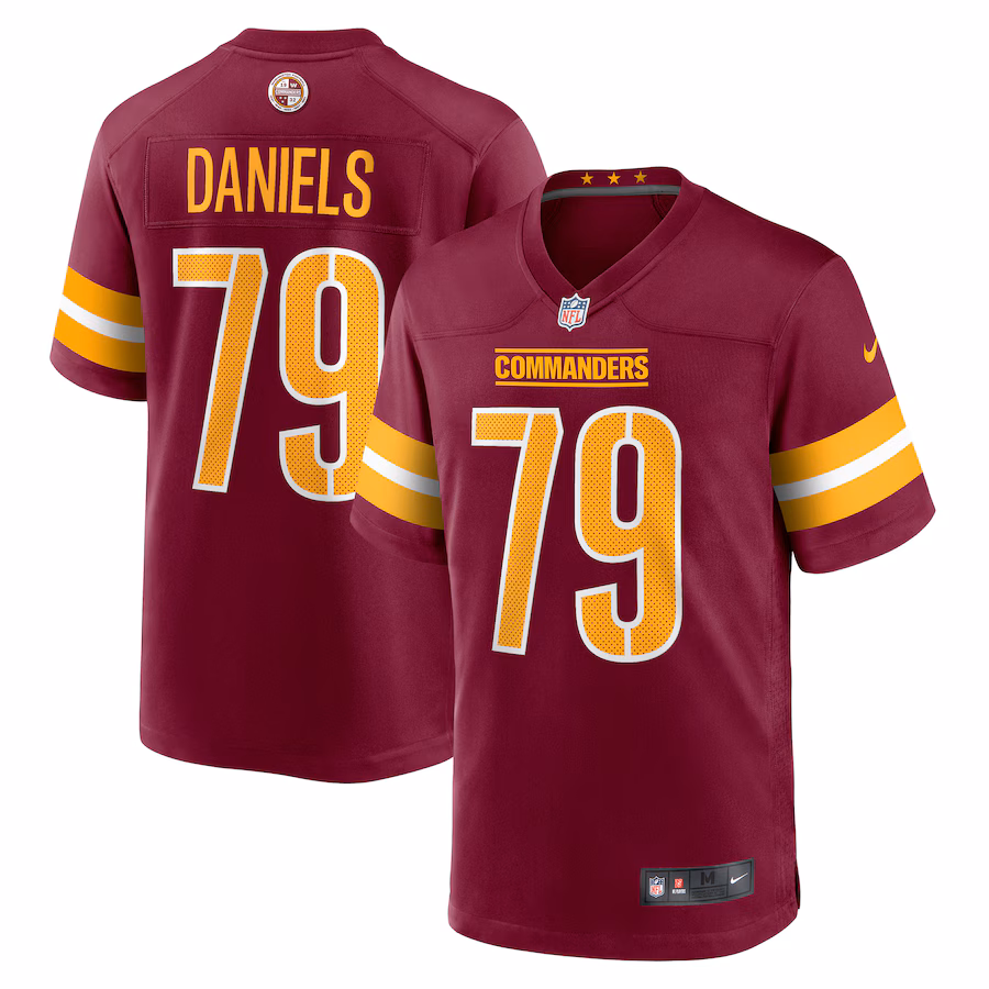 Men's Washington Commanders Braeden Daniels Nike Burgundy Team Game Jersey - Ujersey