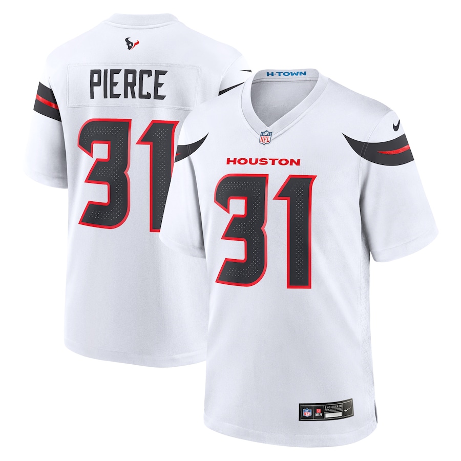 Men's Houston Texans Dameon Pierce Nike White Game Jersey - Ujersey