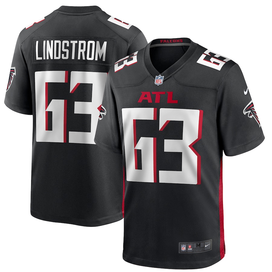 Men's Atlanta Falcons Chris Lindstrom Nike Black Game Jersey - Ujersey