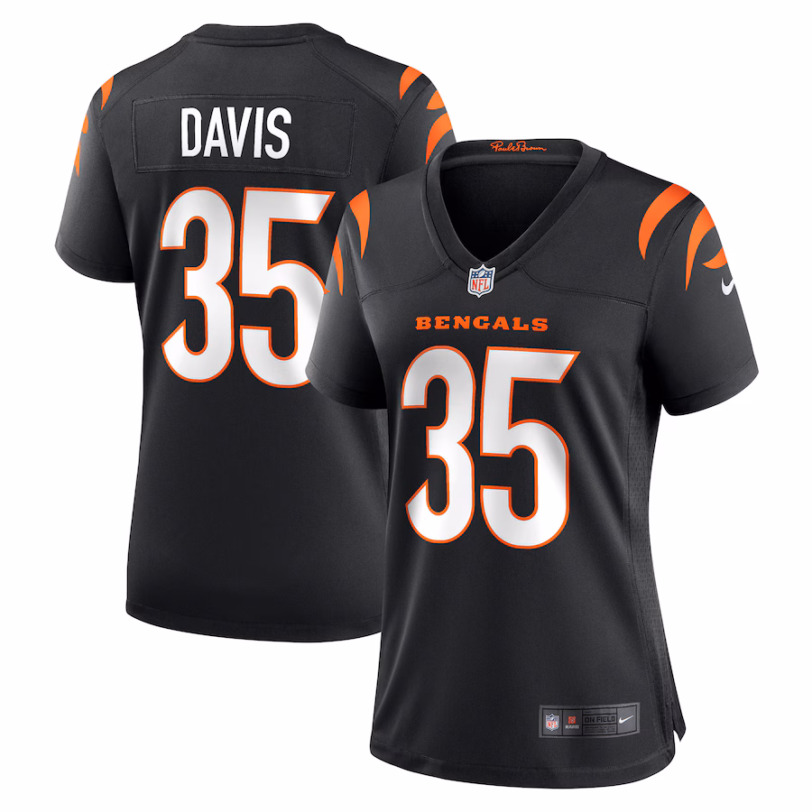 Women's Cincinnati Bengals Jalen Davis Nike Black Game Player Jersey - Ujersey