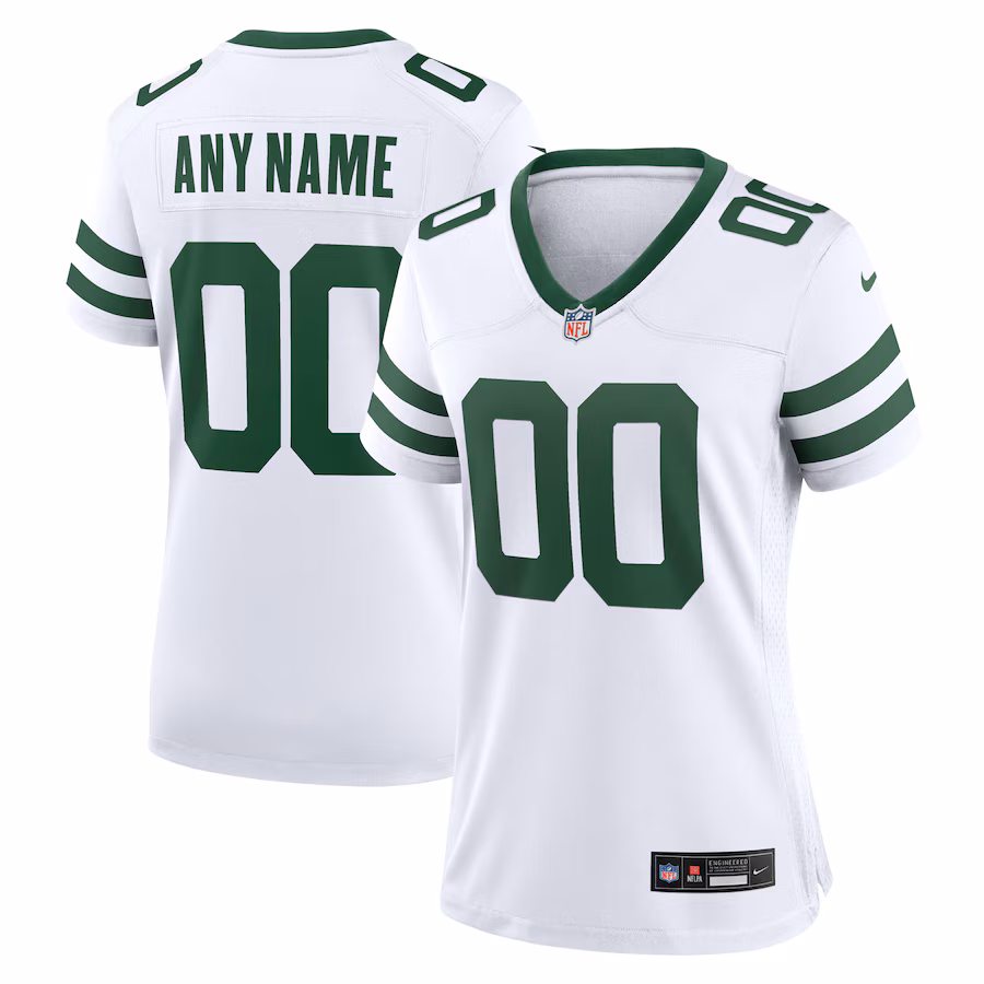 Women's New York Jets  Nike Legacy White Custom Game Jersey - Ujersey