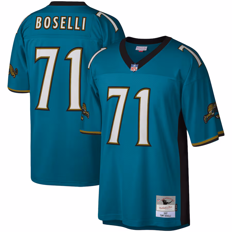 Men's Jacksonville Jaguars Tony Boselli Mitchell & Ness Teal Legacy Replica Jersey - Ujersey