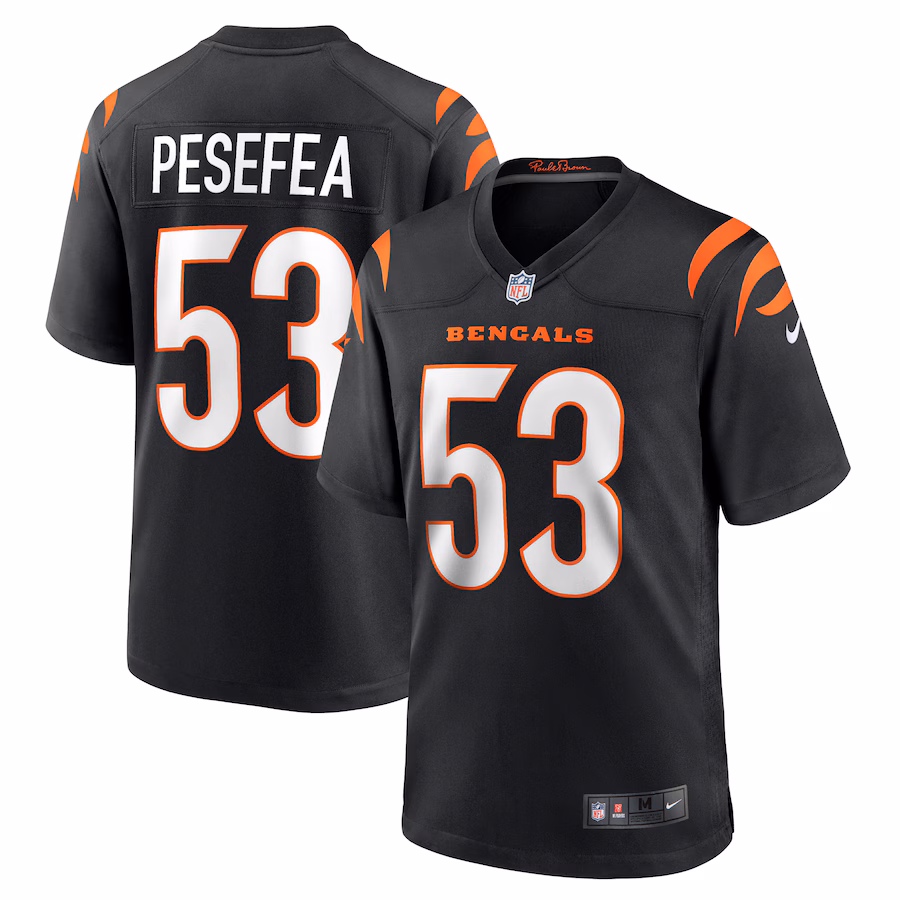 Men's Cincinnati Bengals TJ Pesefea Nike  Black Team Game Jersey - Ujersey