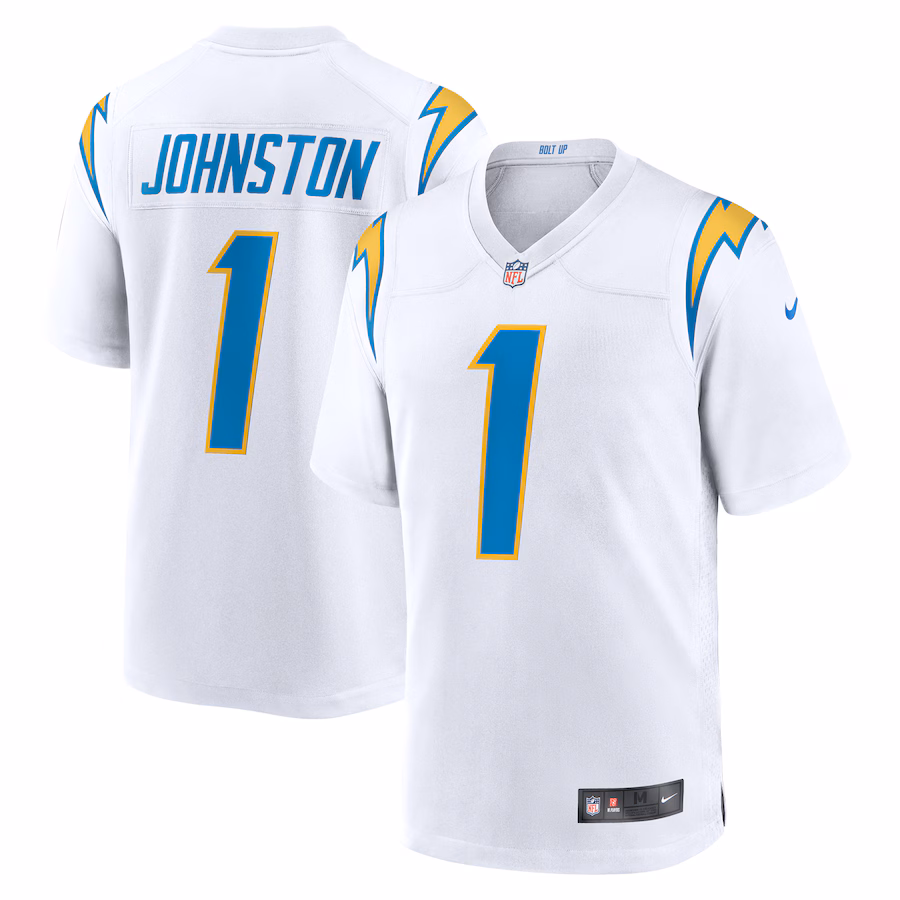 Men's Los Angeles Chargers Quentin Johnston Nike White Away Game Jersey - Ujersey