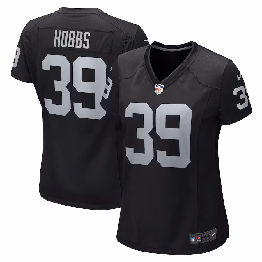Women's Las Vegas Raiders Nate Hobbs Nike Black Game Jersey - Ujersey