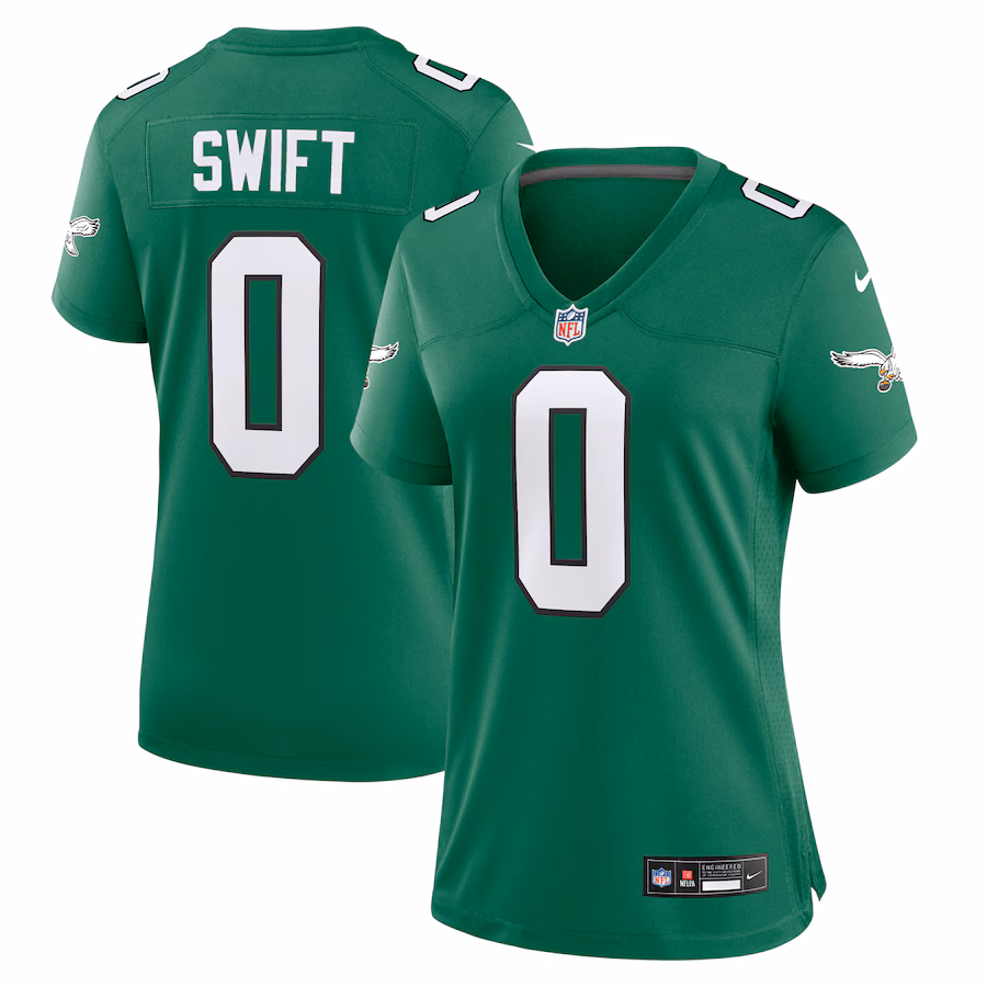 Women's Philadelphia Eagles D'Andre Swift Nike Kelly Green Alternate Game Jersey - Ujersey