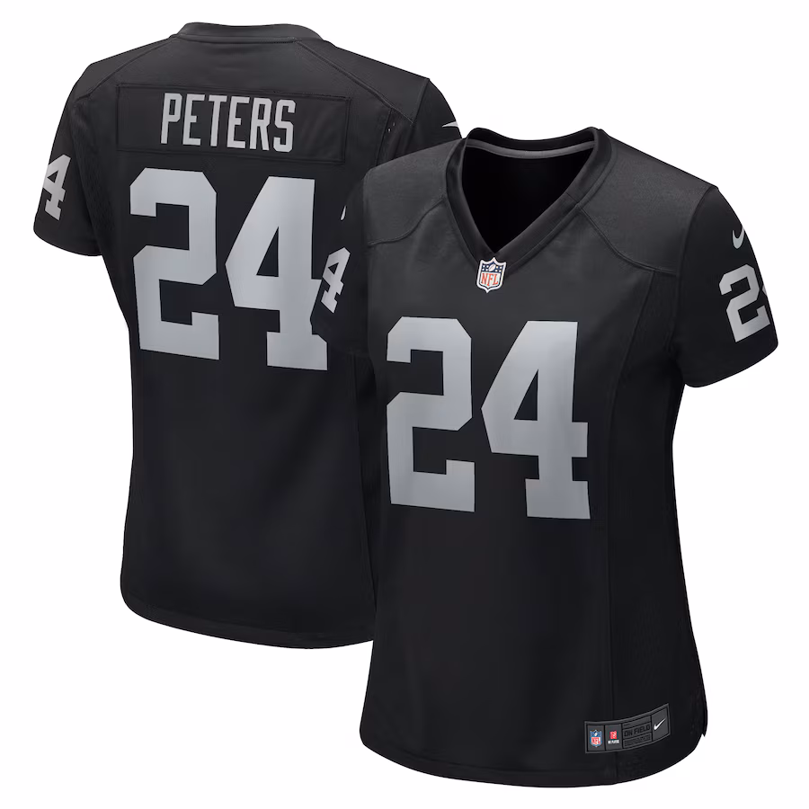 Women's Las Vegas Raiders Marcus Peters Nike  Black Team Game Jersey - Ujersey