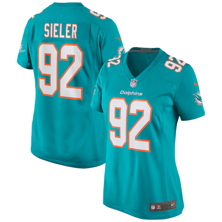 Women's Miami Dolphins Zach Sieler Nike Aqua Game Jersey - Ujersey