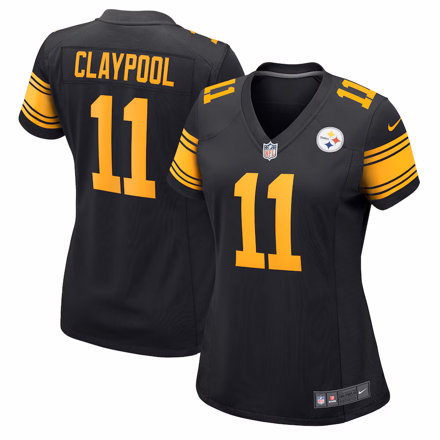 Women's Pittsburgh Steelers Chase Claypool Nike Black Alternate Game Jersey - Ujersey
