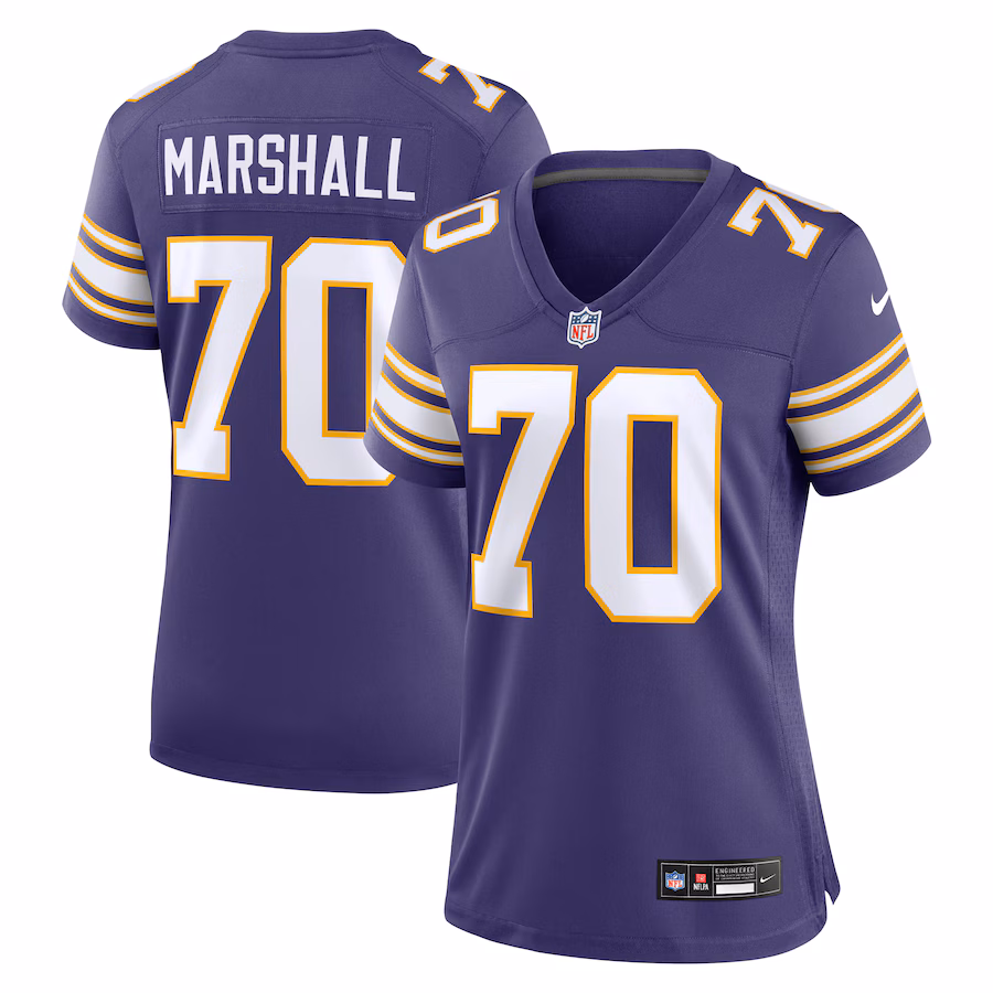 Women's Minnesota Vikings Jim Marshall Nike Purple Classic Retired Player Jersey - Ujersey