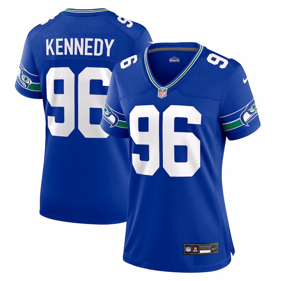 Women's Seattle Seahawks Cortez Kennedy Nike Royal Throwback Player Game Jersey - Ujersey