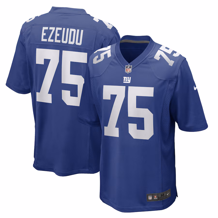Men's New York Giants Joshua Ezeudu Nike Royal Game Player Jersey - Ujersey