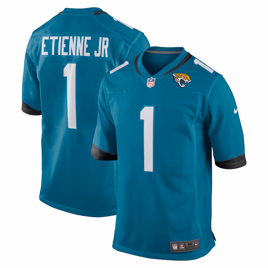 Men's Jacksonville Jaguars Travis Etienne Nike Teal Game Jersey - Ujersey