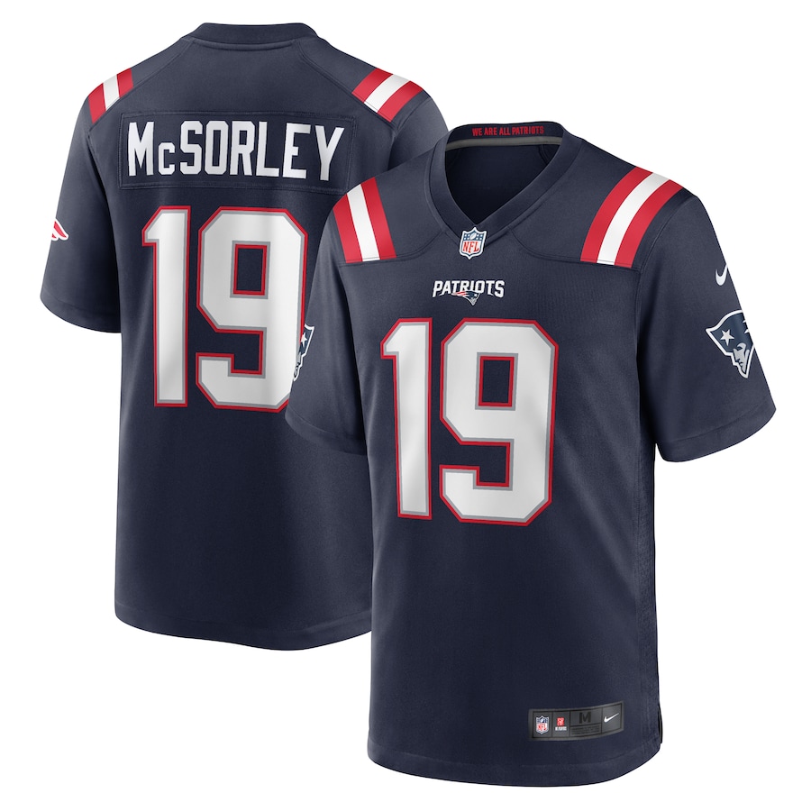 Men's New England Patriots Trace McSorley Nike Navy Game Player Jersey - Ujersey
