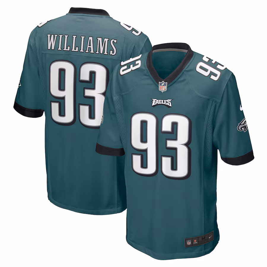 Men's Philadelphia Eagles Milton Williams Nike Midnight Green Game Jersey - Ujersey