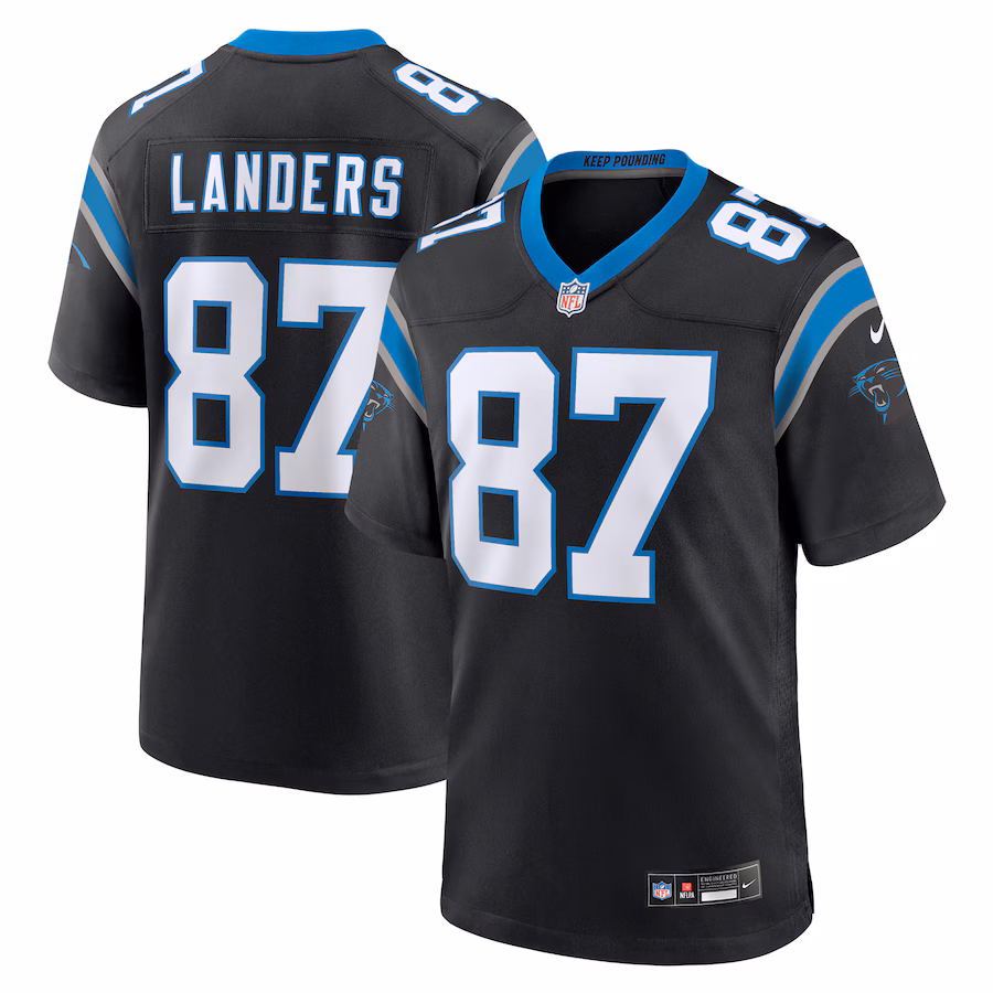 Men's Carolina Panthers Matt Landers Nike Black Game Jersey - Ujersey
