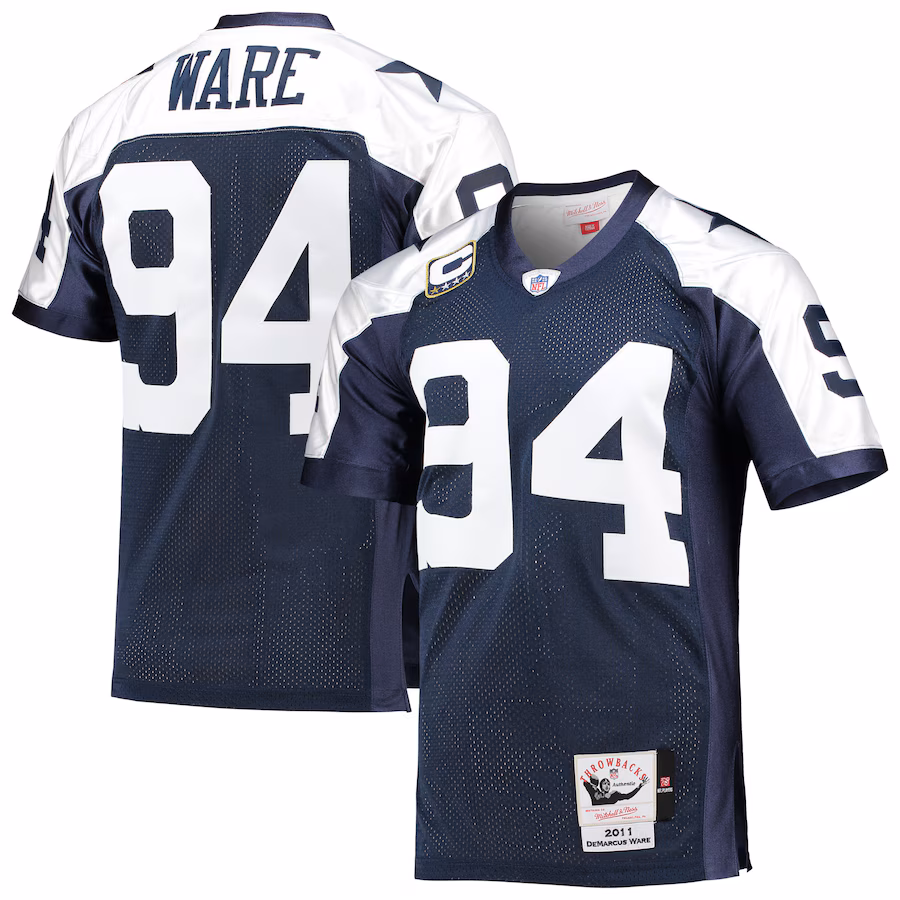 Men's Dallas Cowboys DeMarcus Ware Mitchell & Ness Navy 2011 Authentic Throwback Retired Player Jersey - Ujersey