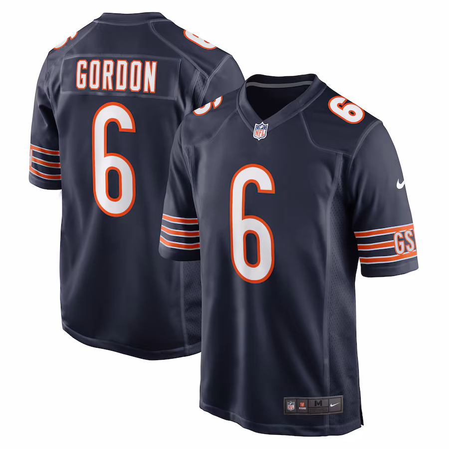 Men's Chicago Bears Kyler Gordon Nike Navy Game Player Jersey - Ujersey