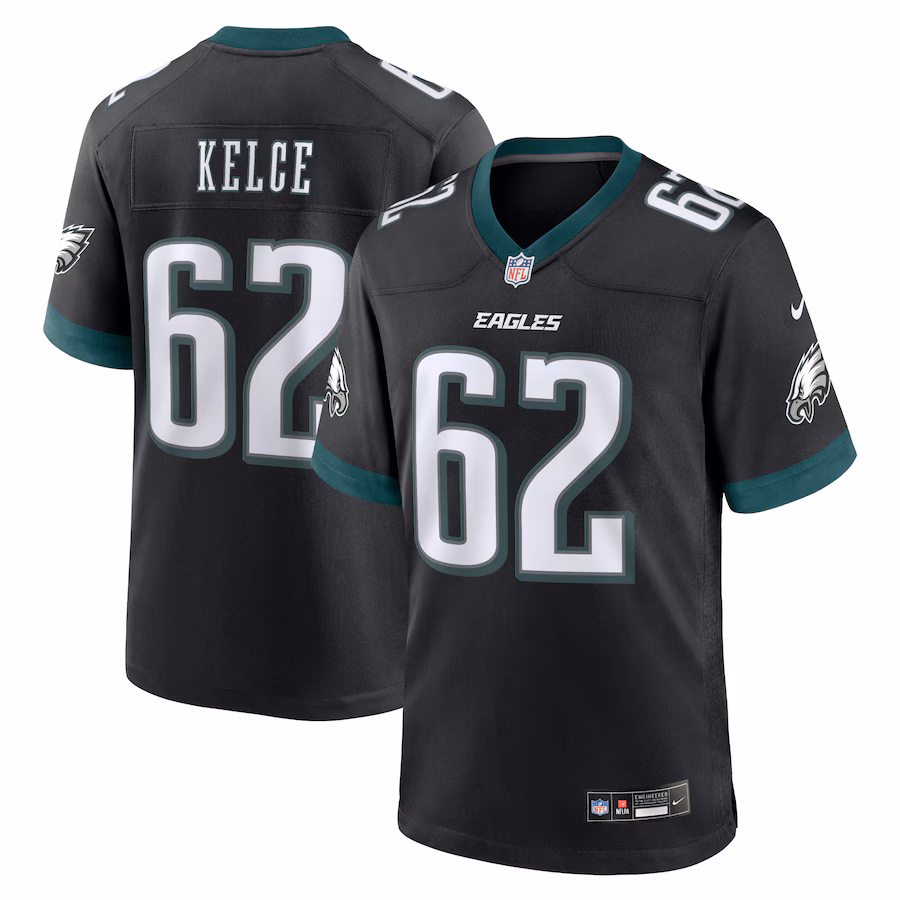 Men's Philadelphia Eagles Jason Kelce Nike Black Alternate Game Jersey - Ujersey