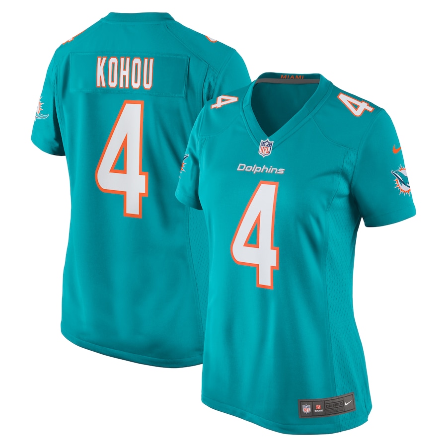 Women's Miami Dolphins Kader Kohou Nike Aqua Game Player Jersey - Ujersey