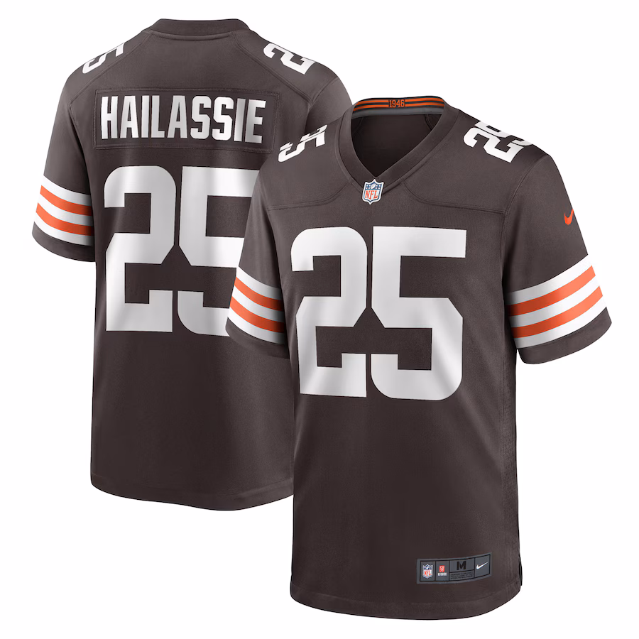 Men's Cleveland Browns Kahlef Hailassie Nike  Brown Team Game Jersey - Ujersey