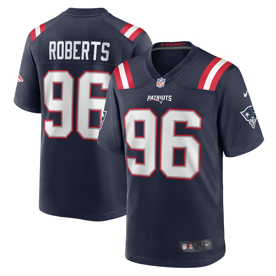 Men's New England Patriots Sam Roberts Nike Navy Game Player Jersey - Ujersey