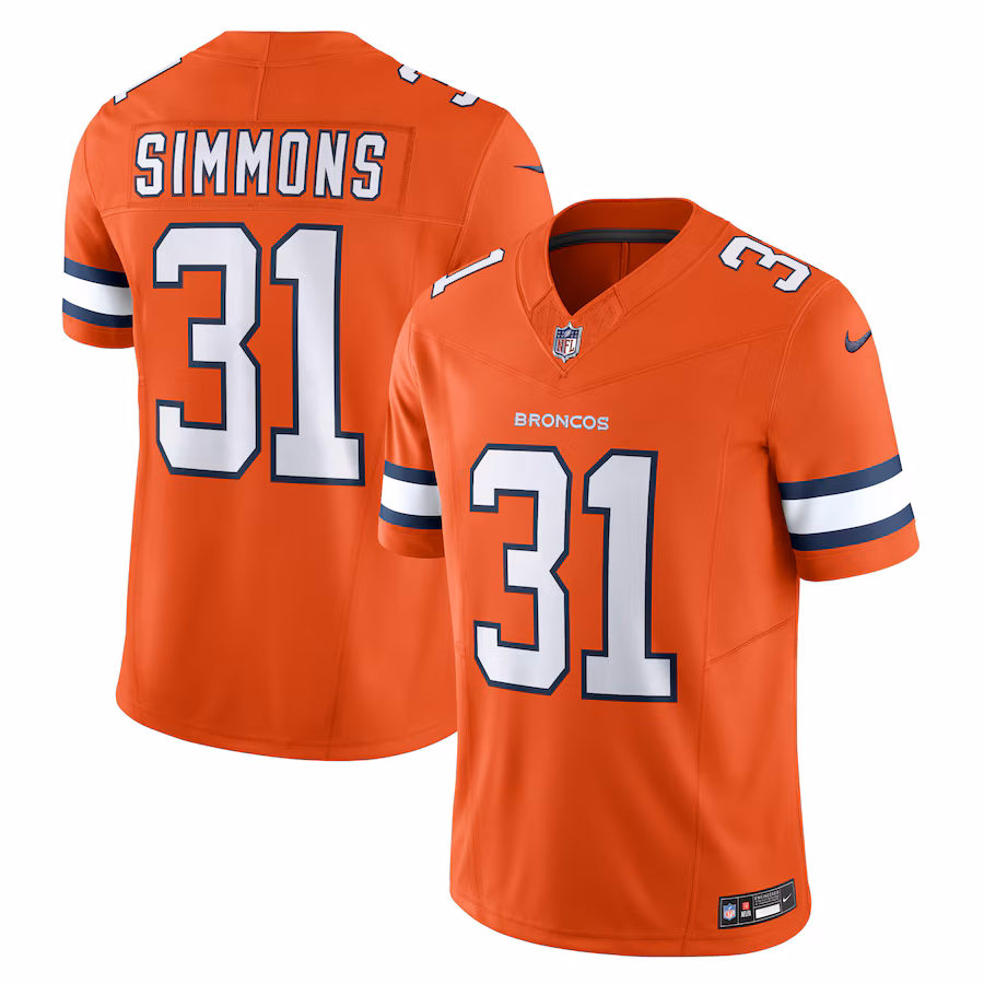 Men's Denver Broncos Justin Simmons Nike Orange Vapor F.U.S.E. Limited Jersey - Ujersey
