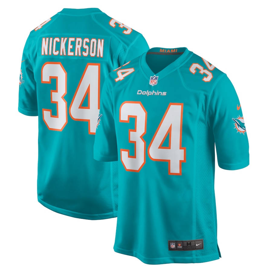 Men's Miami Dolphins Parry Nickerson Nike  Aqua Team Game Jersey - Ujersey