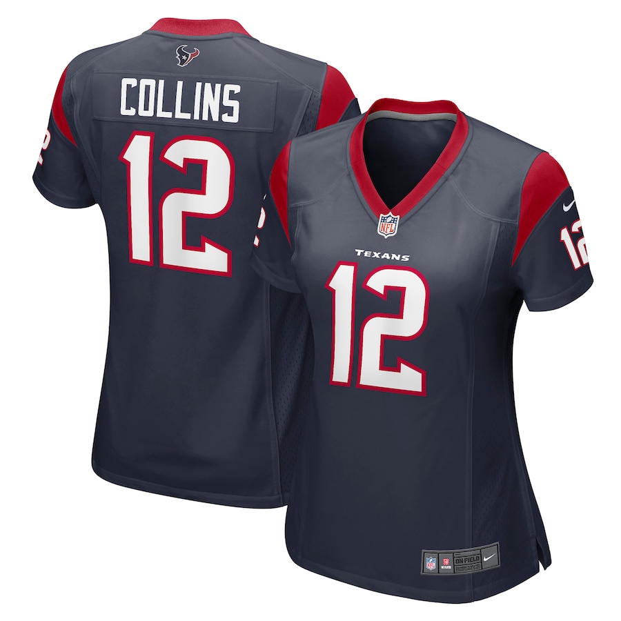 Women's Houston Texans Nico Collins Nike Navy Game Jersey - Ujersey