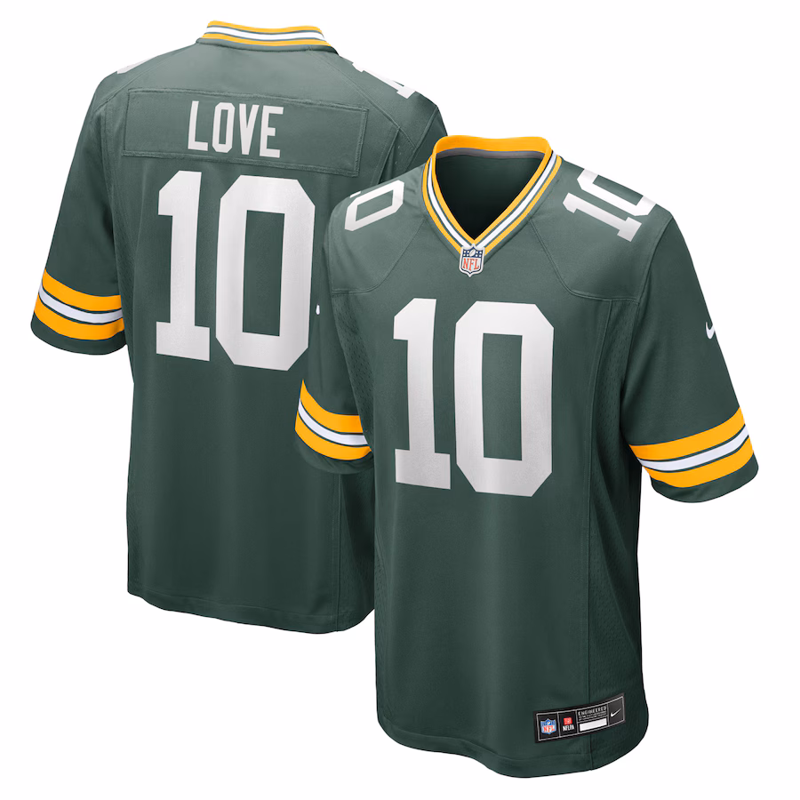 Men's Green Bay Packers Jordan Love Nike Green Player Game Jersey - Ujersey