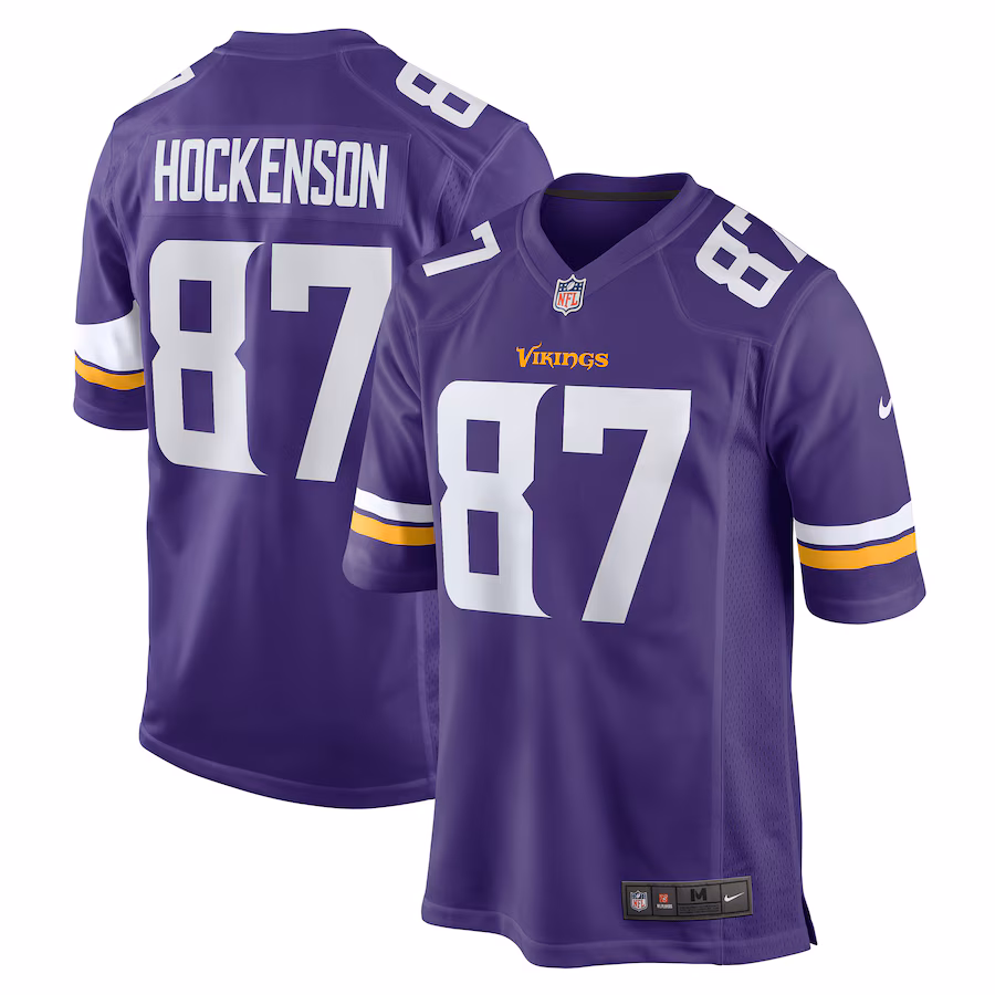 Men's Minnesota Vikings T.J. Hockenson Nike Purple Game Player Jersey - Ujersey