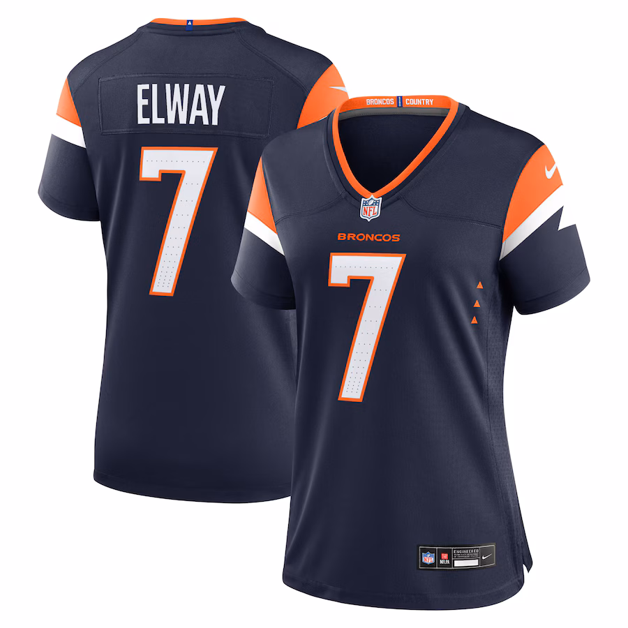 Women's Denver Broncos John Elway Nike Navy Retired Player Alternate Game Jersey - Ujersey