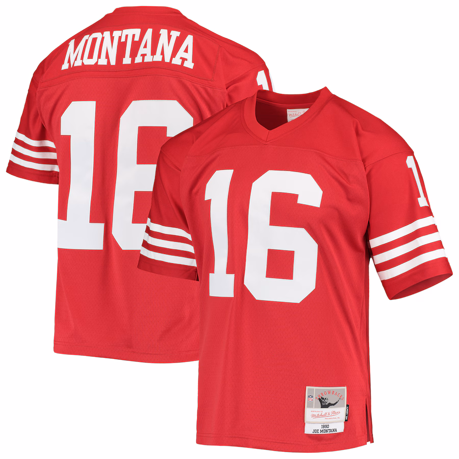 Men's San Francisco 49ers Joe Montana Mitchell & Ness Scarlet Legacy Replica Jersey - Ujersey
