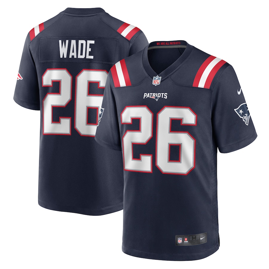 Men's New England Patriots Shaun Wade Nike Navy Game Jersey - Ujersey