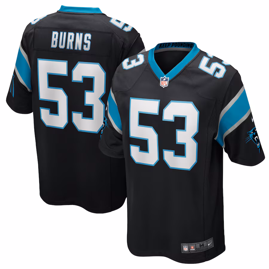 Men's Carolina Panthers Brian Burns Nike Black Game Jersey - Ujersey