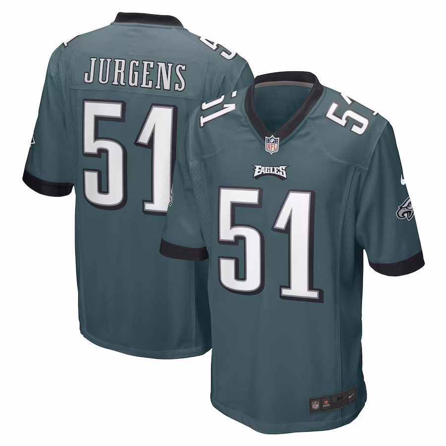 Men's Philadelphia Eagles Cam Jurgens Nike Midnight Green Game Player Jersey - Ujersey