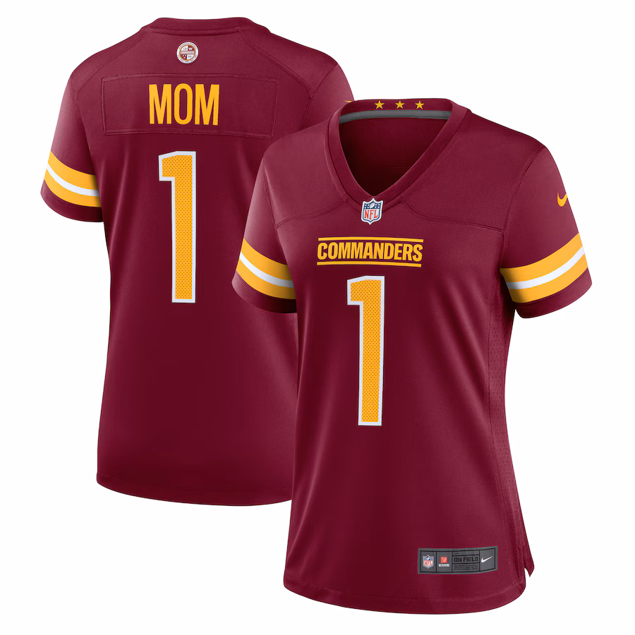 Women's Washington Commanders Number 1 Mom Nike Burgundy Game Jersey - Ujersey