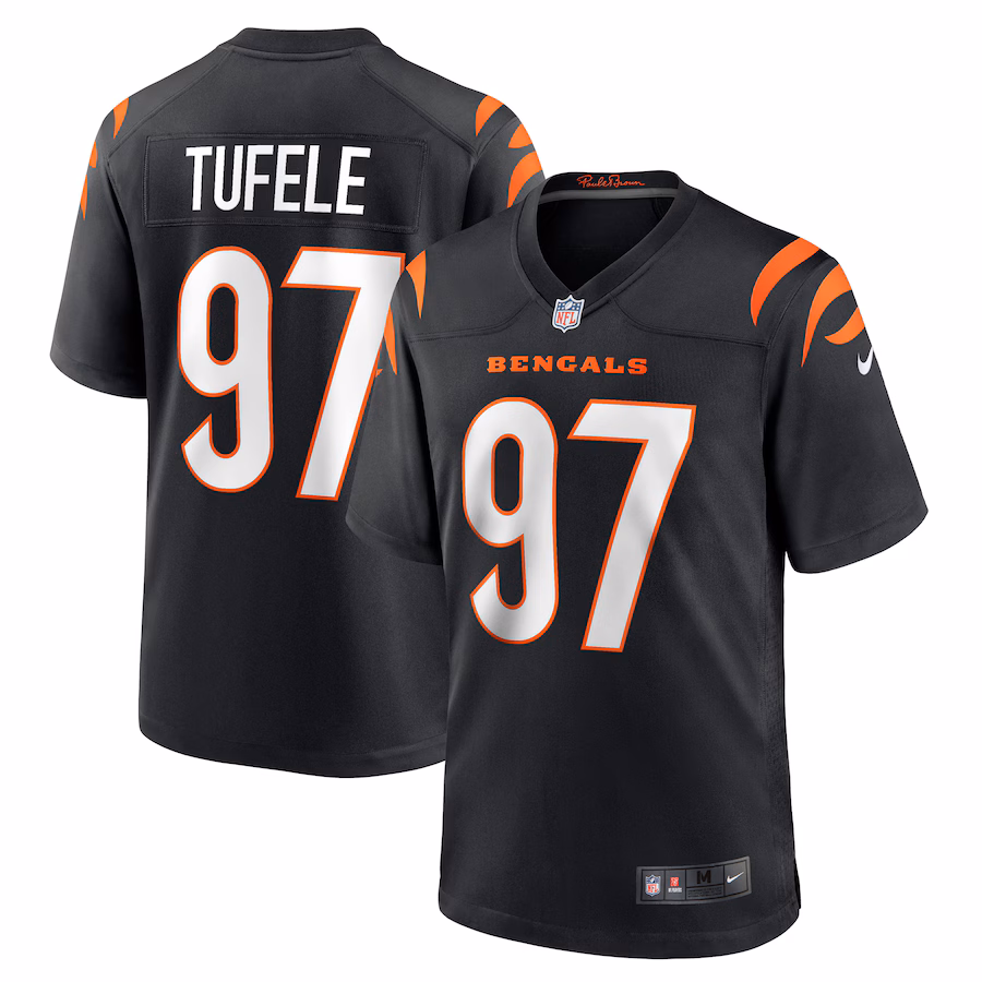 Men's Cincinnati Bengals Jay Tufele Nike Black Game Player Jersey - Ujersey