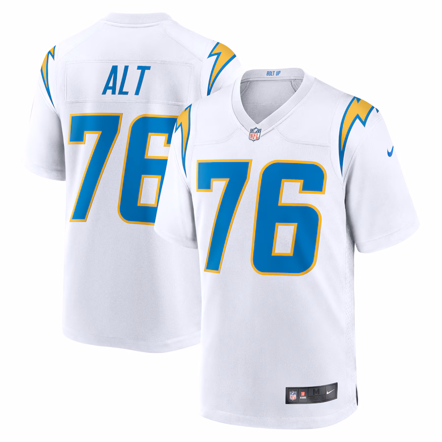 Men's Los Angeles Chargers Joe Alt Nike White 2024 NFL Draft First Round Pick Player Game Jersey - Ujersey