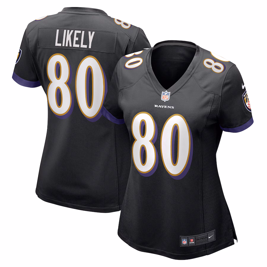 Women's Baltimore Ravens Isaiah Likely Nike Black Alternate Game Jersey - Ujersey